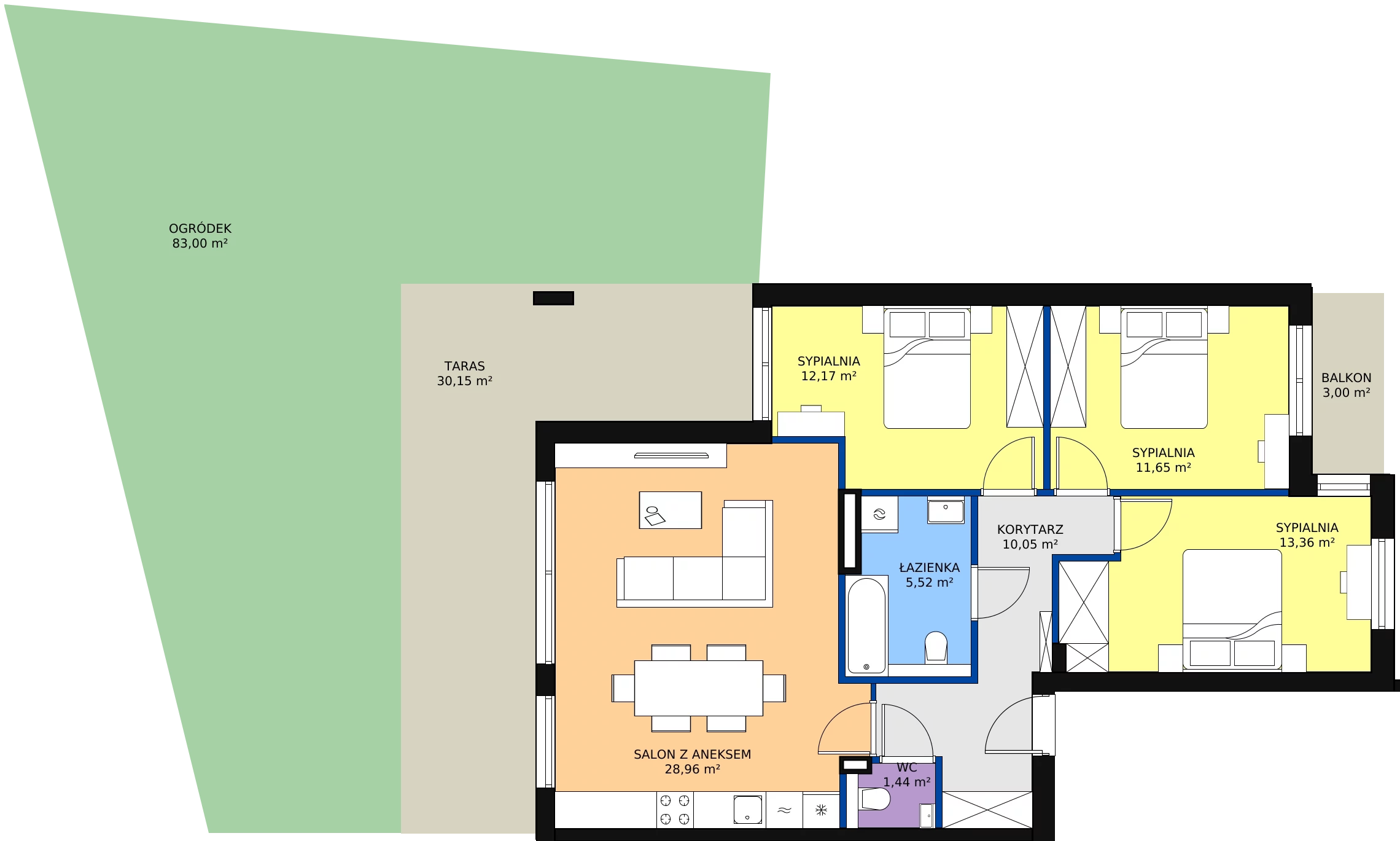 Zalety apartamentu 83.35 m², 12F.2 - sprzedaż od III kwartału 2025 roku