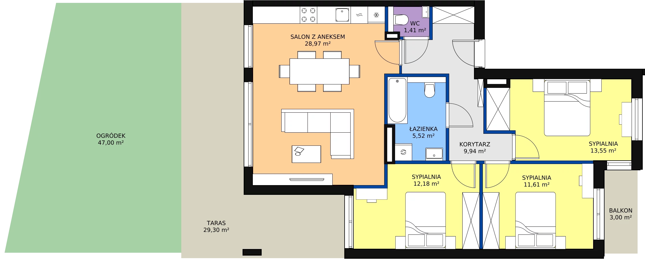 Zalety apartamentu 83.03 m², 12J.1