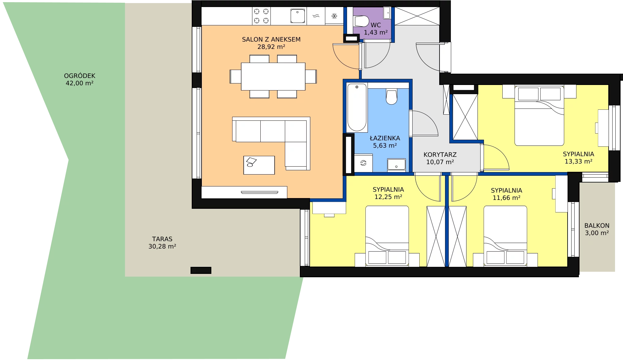 Zalety apartamentu 83.05 m², 12K.1