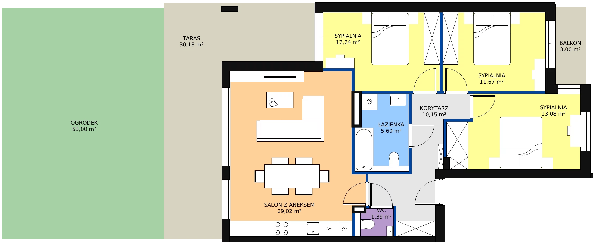 Zalety apartamentu 83.2 m², 12L.2