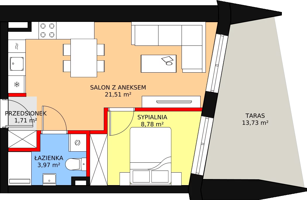 Apartament 35,97 m², piętro 1, oferta nr A05, Nowa Palmiarnia, Polanica-Zdrój, ul. Zdrojowa