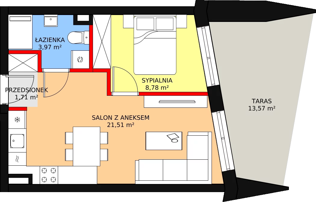 Apartament 35,97 m², piętro 1, oferta nr A06, Nowa Palmiarnia, Polanica-Zdrój, ul. Zdrojowa