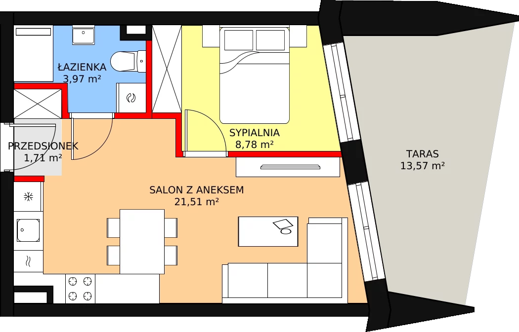 Apartament 35,97 m², piętro 1, oferta nr B12, Nowa Palmiarnia, Polanica-Zdrój, ul. Zdrojowa