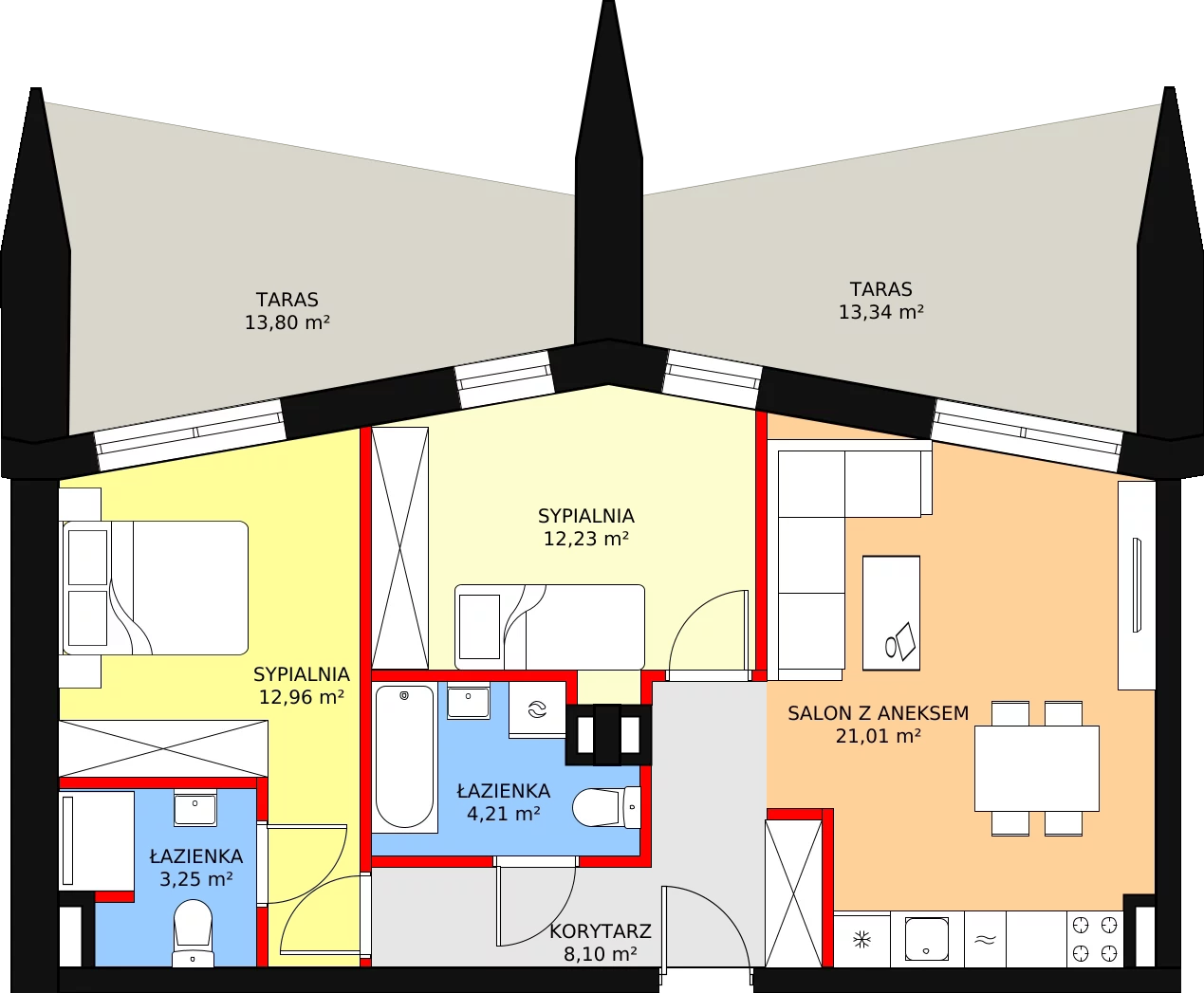 3 pokoje, apartament 61,76 m², piętro 2, oferta nr B15, Nowa Palmiarnia, Polanica-Zdrój, ul. Zdrojowa