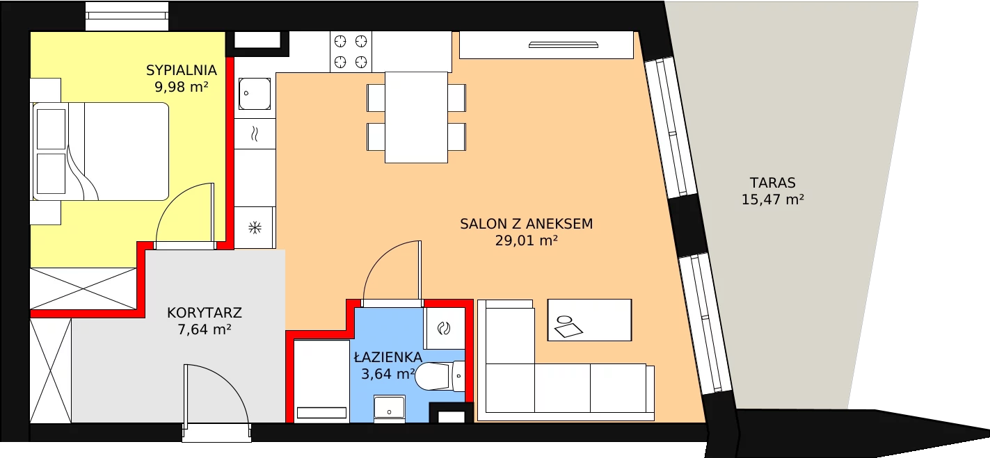 2 pokoje, apartament 50,27 m², piętro 2, oferta nr C09, Nowa Palmiarnia, Polanica-Zdrój, ul. Zdrojowa