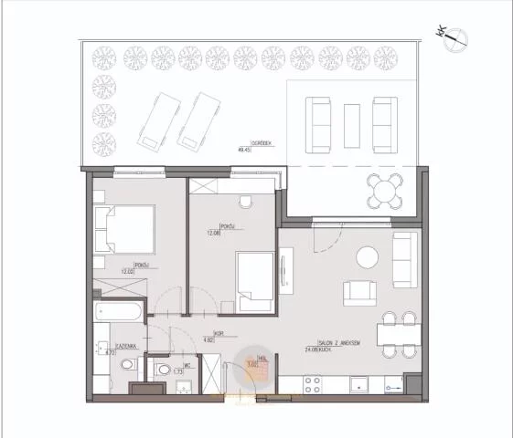 3 pokoje, mieszkanie 63,00 m², parter, oferta nr , 184, Warszawa, Wilanów, Wilanów, Holzera