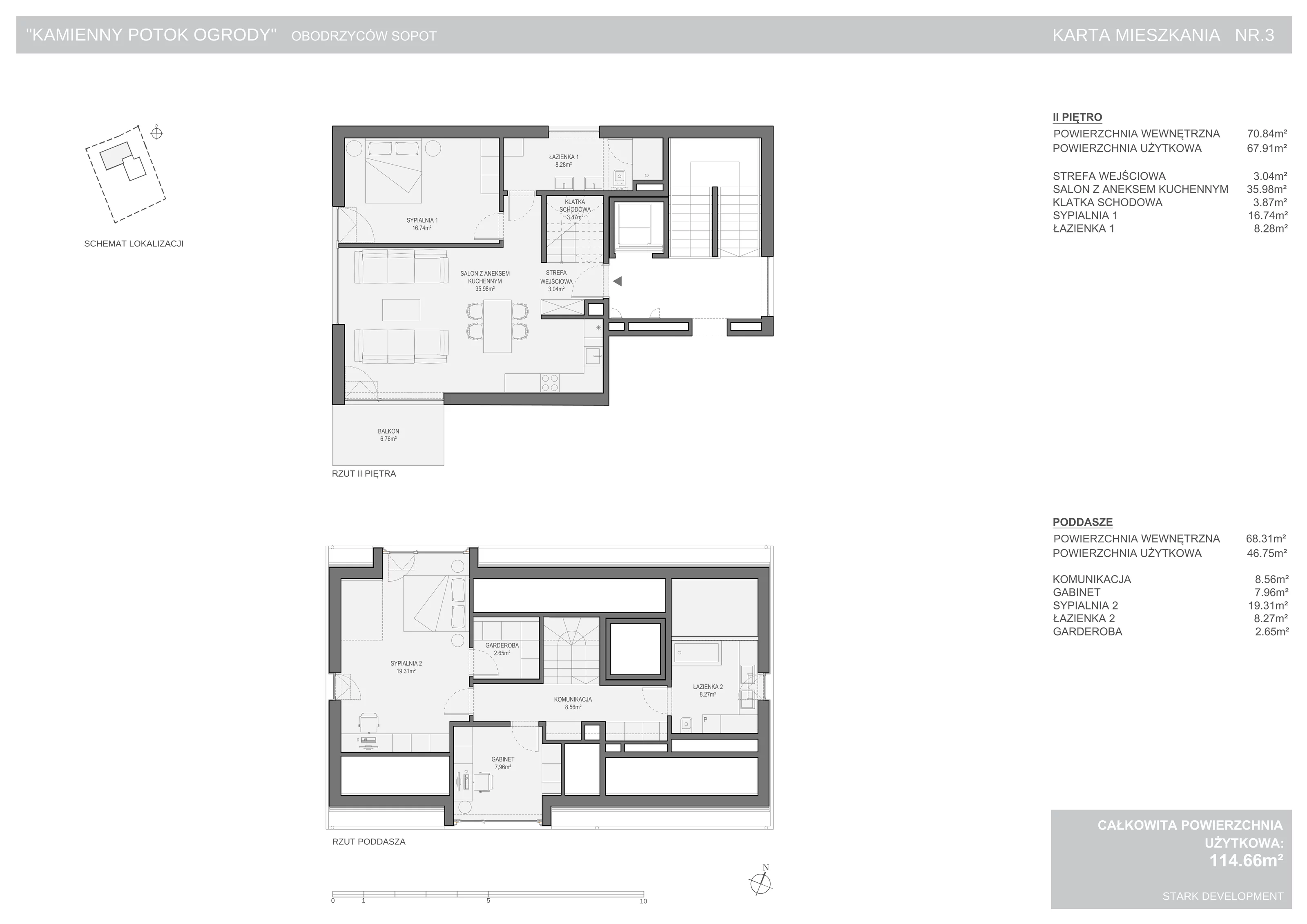 Apartament 114,66 m², piętro 2, oferta nr 3, Kamienny Potok-Ogrody, Sopot, Kamienny Potok, ul. Obodrzyców