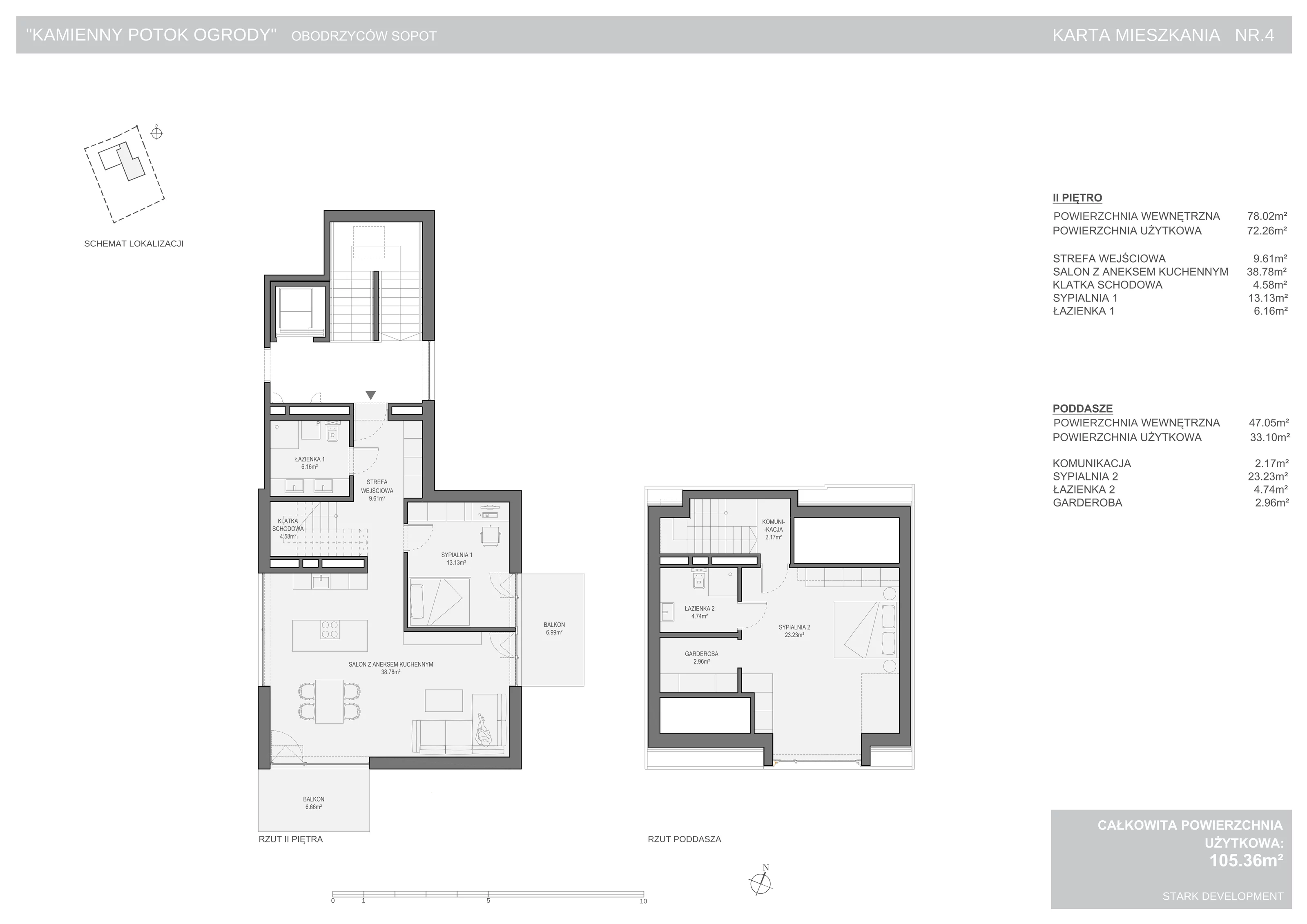 Apartament 105,36 m², piętro 2, oferta nr 4, Kamienny Potok-Ogrody, Sopot, Kamienny Potok, ul. Obodrzyców