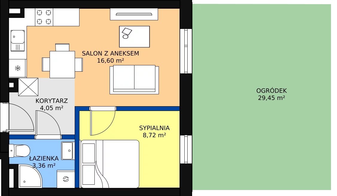 Zalety mieszkania 32.73 m², 5A/M6