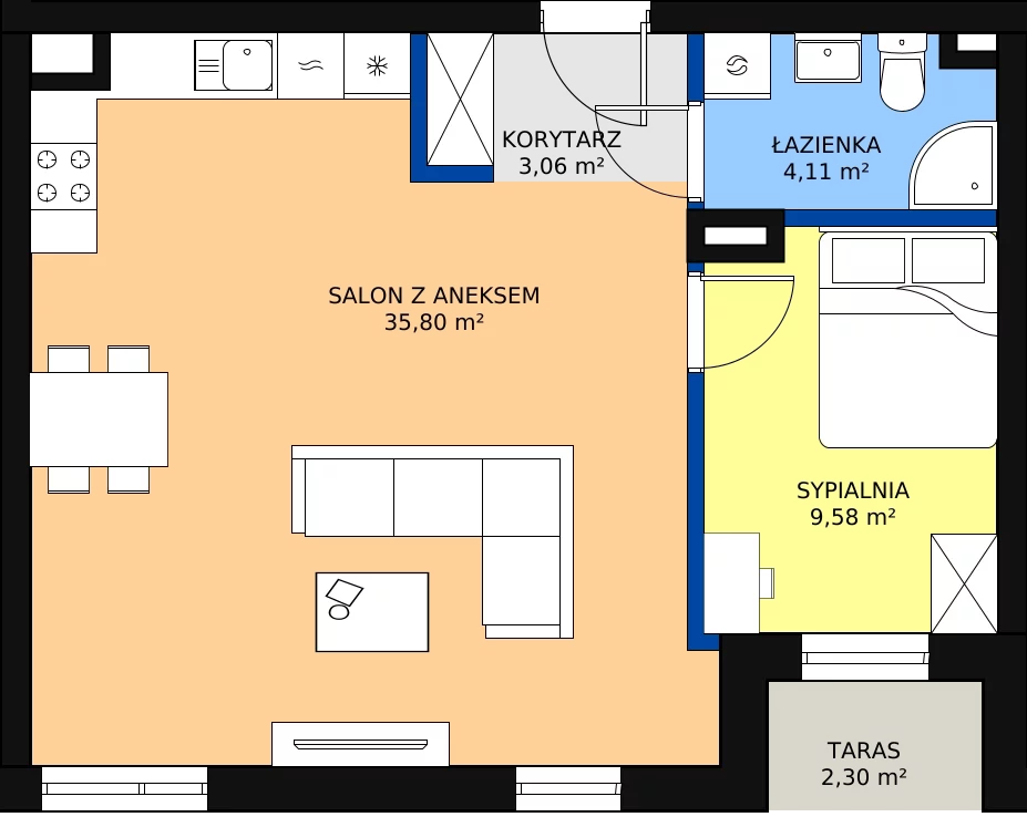 Zalety mieszkania 52.55 m², 5A/M10