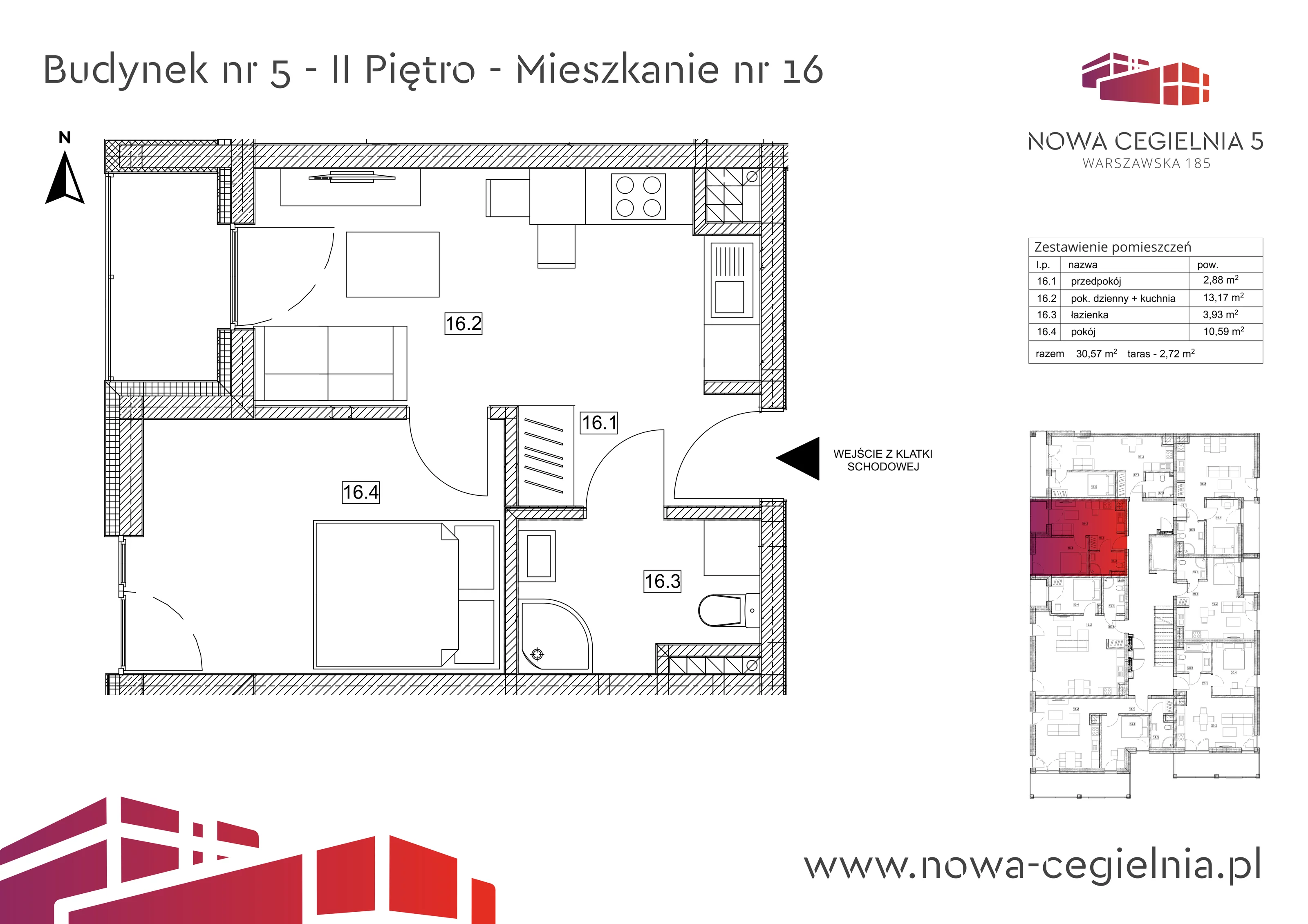 Mieszkanie 30,57 m², piętro 2, oferta nr 5/M16, Nowa Cegielnia, Gorzów Wielkopolski, Janice, ul. Warszawska 185