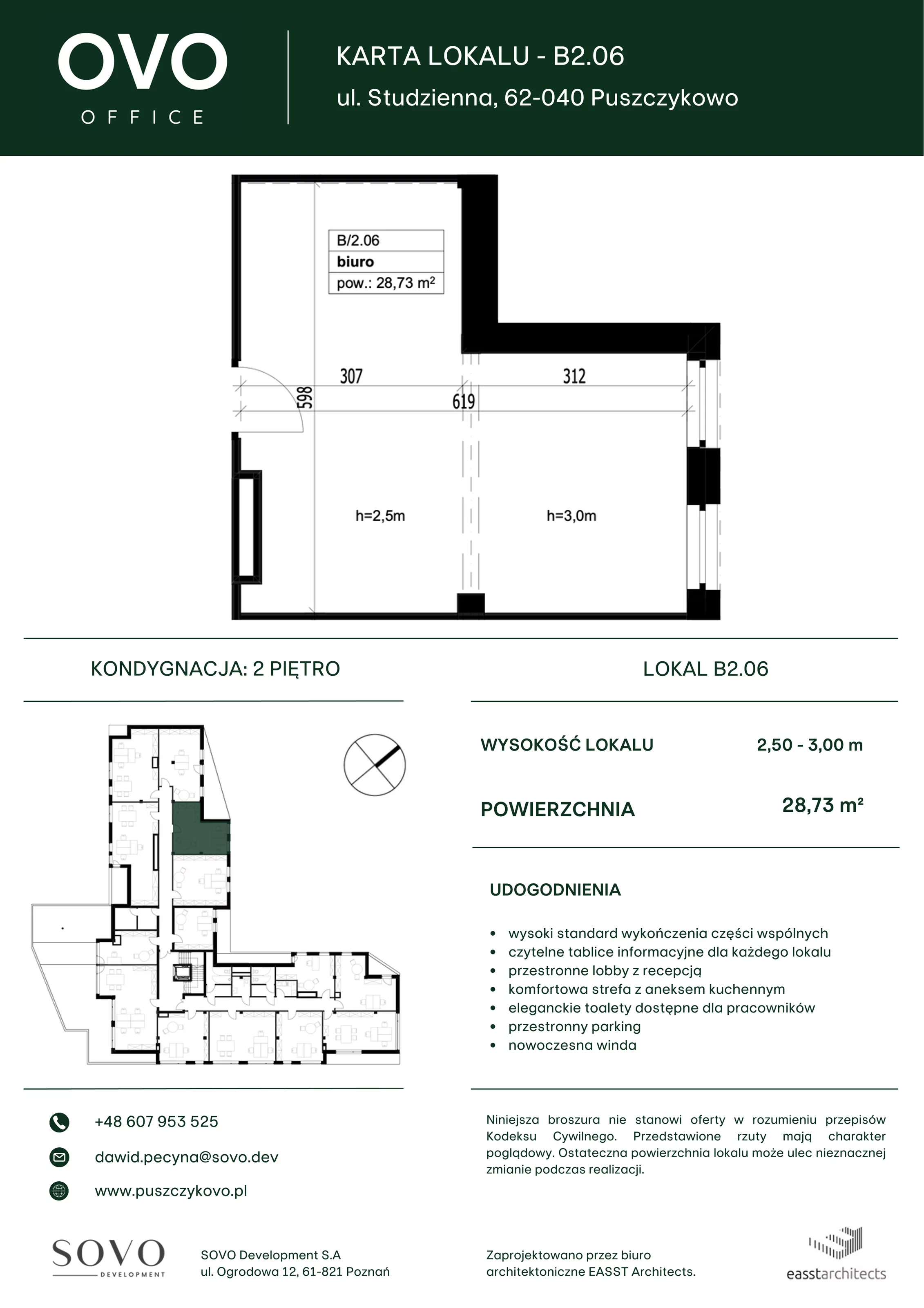 Biuro 28,73 m², oferta nr B/2/06, OVO Office, Puszczykowo, ul. Studzienna