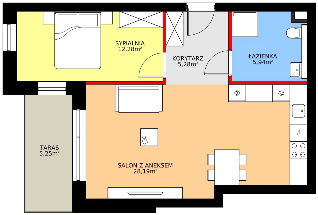 Zalety mieszkania 51.69 m², C10