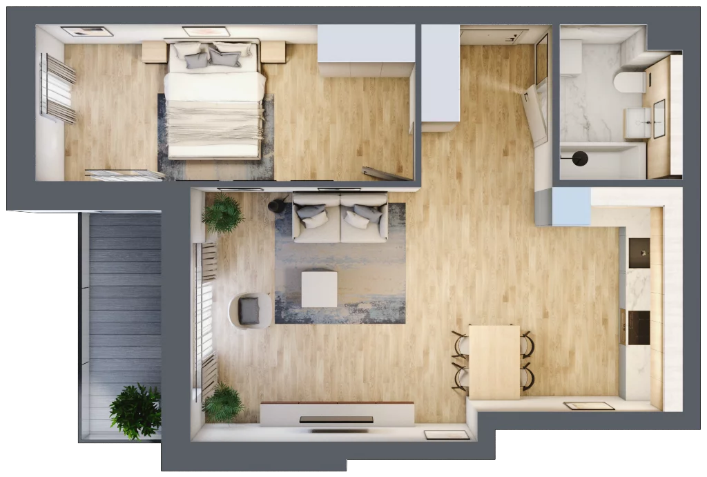 2 pokoje, mieszkanie 51,80 m², piętro 3, oferta nr C24, Tarasy Rokietnicy, Rokietnica, ul. Trakt Napoleoński