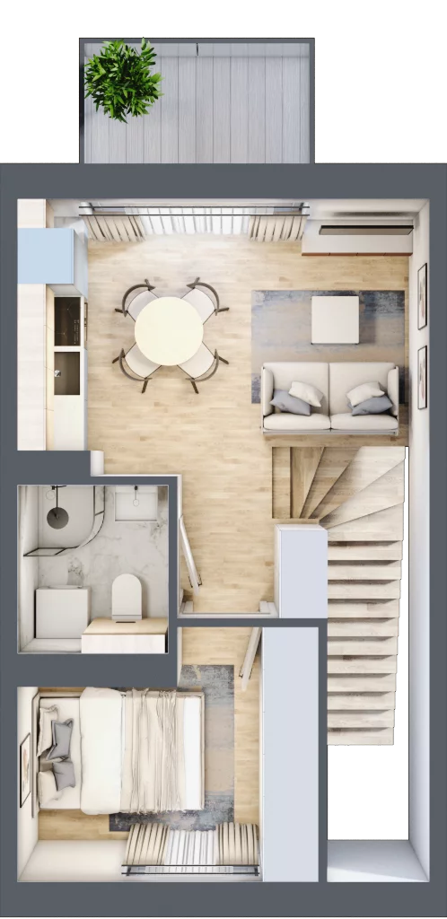 2 pokoje, mieszkanie 31,26 m², piętro 1, oferta nr 37B, Rabowice Park, Rabowice, ul. Dębowa
