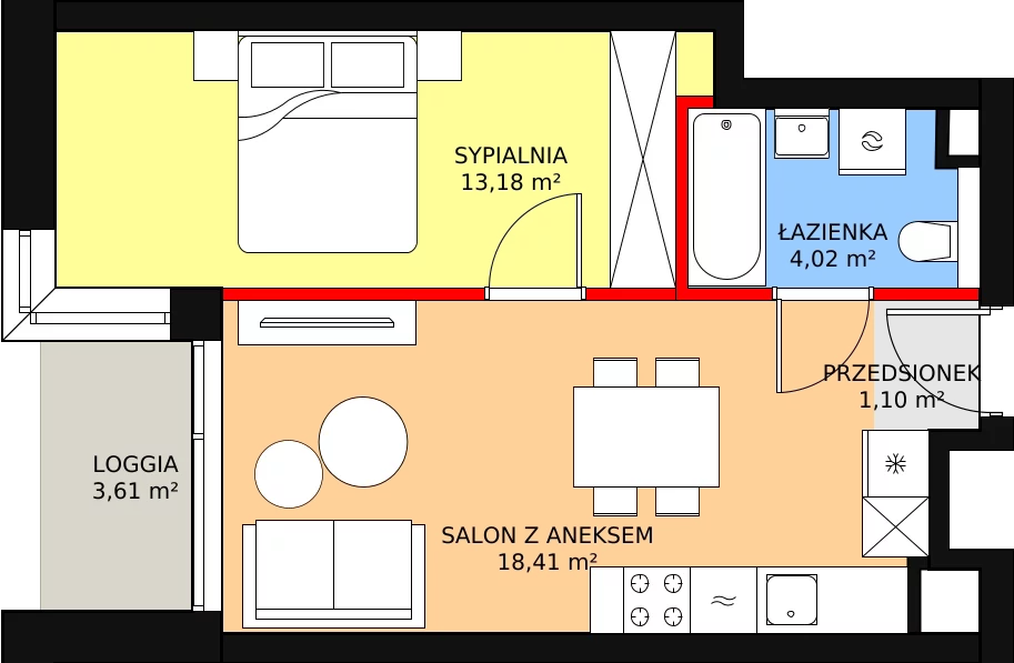 Apartament 36,71 m², piętro 1, oferta nr A10, Kamienica Calisia, Kalisz, Śródmieście, ul. Złota 20A