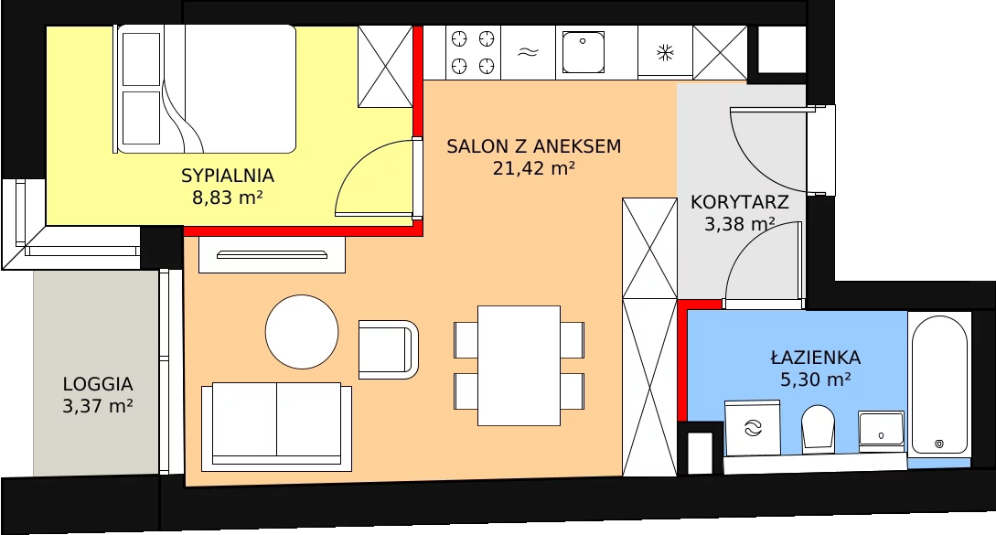 Apartament 38,93 m², piętro 2, oferta nr A17, Kamienica Calisia, Kalisz, Śródmieście, ul. Złota 20A