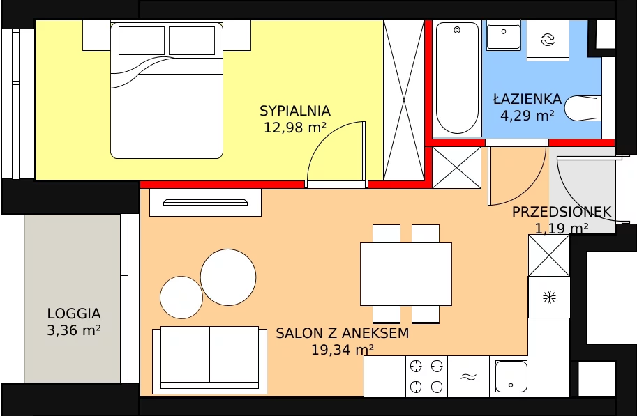 Apartament 37,80 m², piętro 2, oferta nr A20, Kamienica Calisia, Kalisz, Śródmieście, ul. Złota 20A