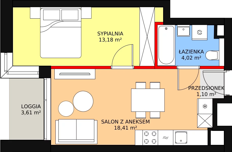 Apartament 36,71 m², piętro 2, oferta nr A21, Kamienica Calisia, Kalisz, Śródmieście, ul. Złota 20A