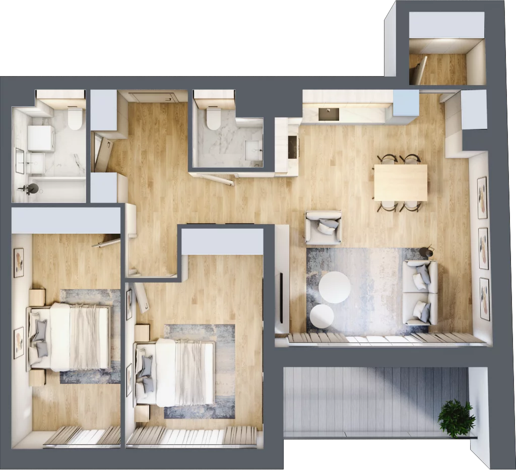 3 pokoje, apartament 77,80 m², piętro 4, oferta nr A36, Kamienica Calisia, Kalisz, Śródmieście, ul. Złota 20A