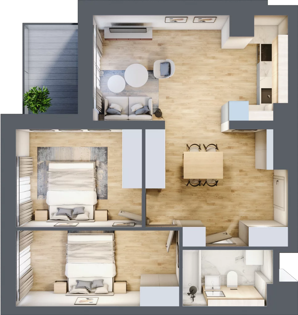 3 pokoje, apartament 61,35 m², piętro 4, oferta nr A38, Kamienica Calisia, Kalisz, Śródmieście, ul. Złota 20A