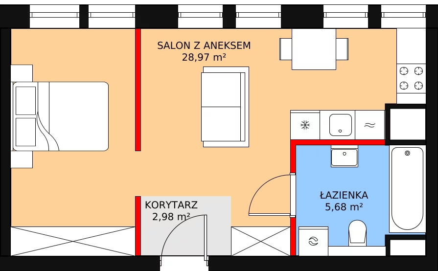 Mieszkanie 37,22 m², piętro 1, oferta nr A/1/4, Ogrodowa 12, Poznań, Stare Miasto, Stare Miasto, ul. Ogrodowa 12