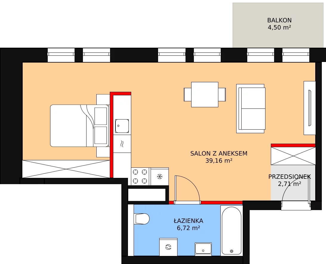 Apartament 48,80 m², piętro 3, oferta nr A/3/3, Ogrodowa 12, Poznań, Stare Miasto, Stare Miasto, ul. Ogrodowa 12