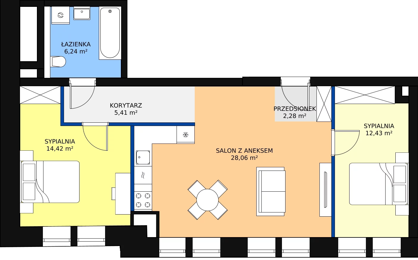 Zalety apartamentu 70.04 m², A/4/2