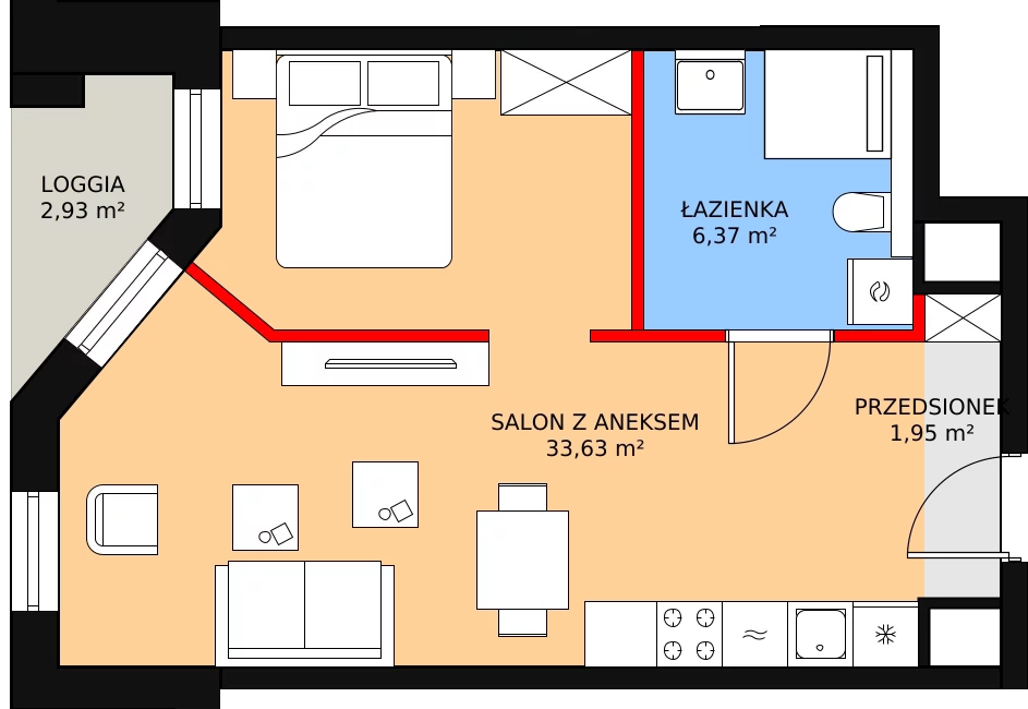 Apartament 42,42 m², parter, oferta nr B/0/1, Ogrodowa 12, Poznań, Stare Miasto, Stare Miasto, ul. Ogrodowa 12