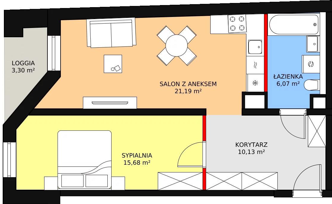 Apartament 53,35 m², parter, oferta nr B/0/12, Ogrodowa 12, Poznań, Stare Miasto, Stare Miasto, ul. Ogrodowa 12