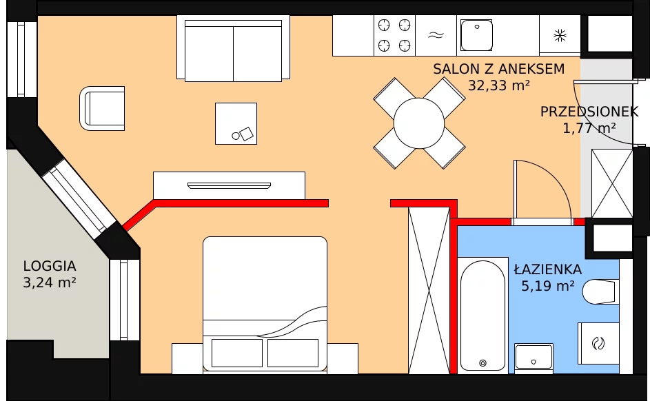 Mieszkanie 39,85 m², parter, oferta nr B/0/3, Ogrodowa 12, Poznań, Stare Miasto, Stare Miasto, ul. Ogrodowa 12