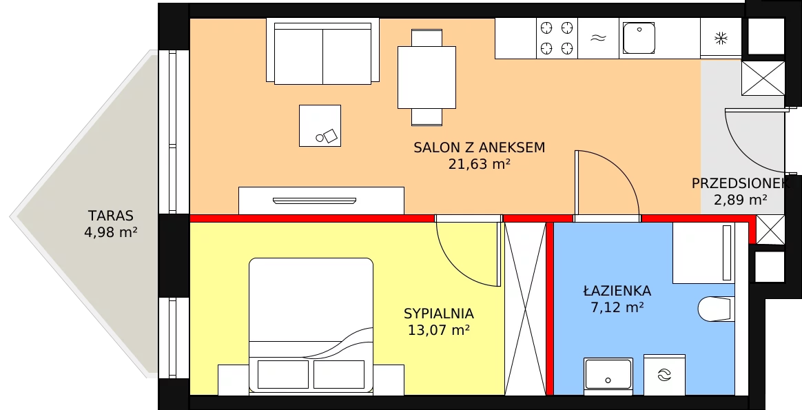 Apartament 45,28 m², piętro 2, oferta nr B/2/15, Ogrodowa 12, Poznań, Stare Miasto, Stare Miasto, ul. Ogrodowa 12