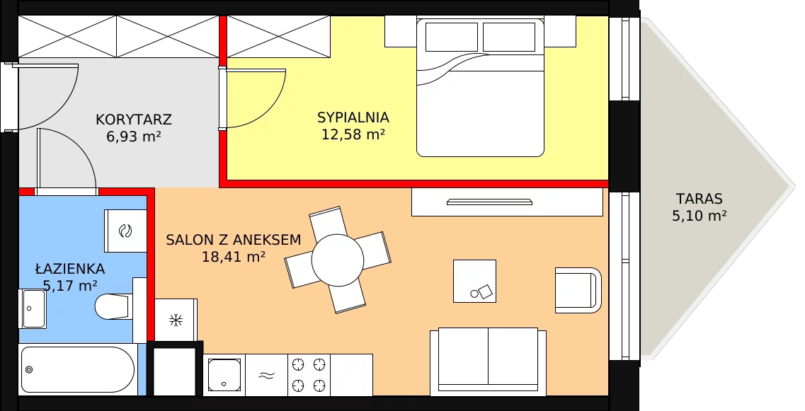 Apartament 43,95 m², piętro 2, oferta nr B/2/5, Ogrodowa 12, Poznań, Stare Miasto, Stare Miasto, ul. Ogrodowa 12