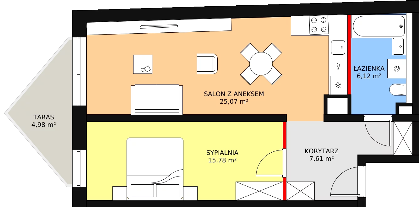 Apartament 54,86 m², piętro 3, oferta nr B/3/13, Ogrodowa 12, Poznań, Stare Miasto, Stare Miasto, ul. Ogrodowa 12