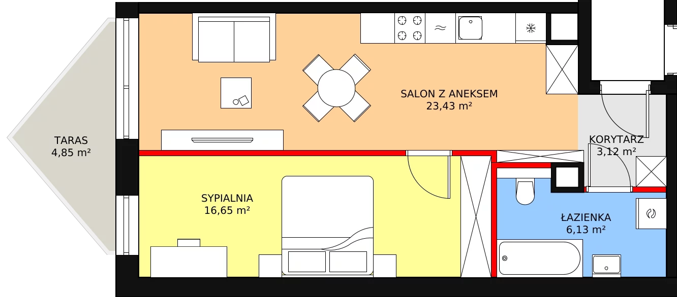 Apartament 50,12 m², piętro 3, oferta nr B/3/3, Ogrodowa 12, Poznań, Stare Miasto, Stare Miasto, ul. Ogrodowa 12