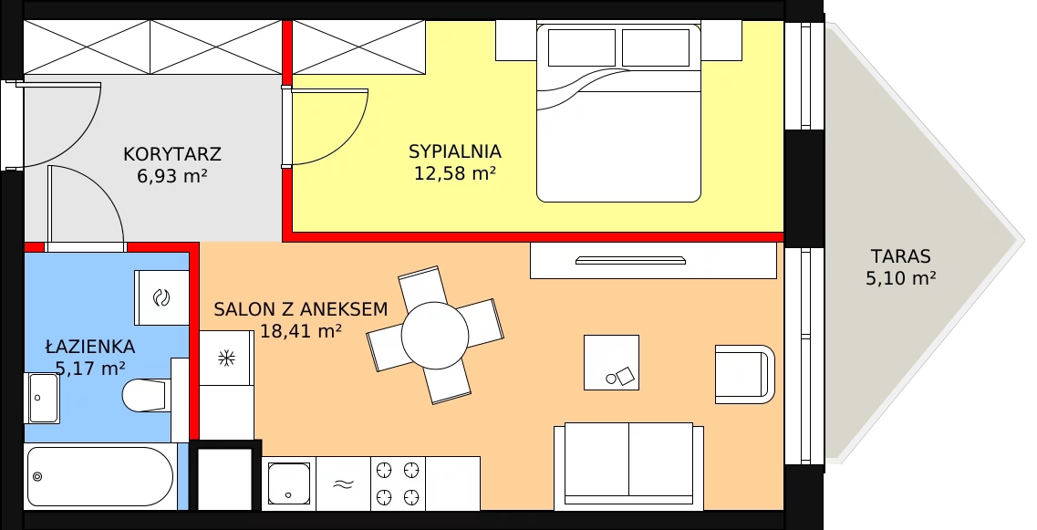 Apartament 43,95 m², piętro 3, oferta nr B/3/5, Ogrodowa 12, Poznań, Stare Miasto, Stare Miasto, ul. Ogrodowa 12