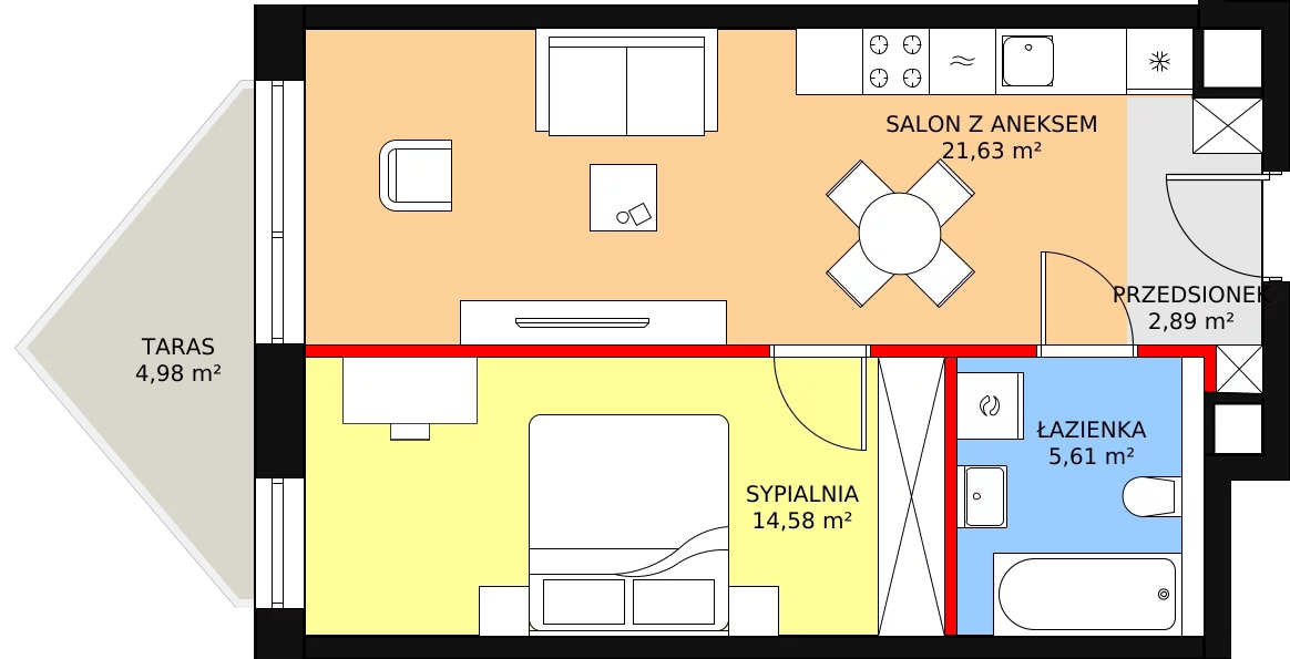 Apartament 45,35 m², piętro 4, oferta nr B/4/15, Ogrodowa 12, Poznań, Stare Miasto, Stare Miasto, ul. Ogrodowa 12