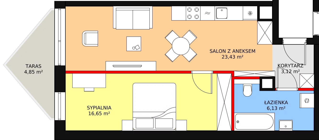 Apartament 50,12 m², piętro 4, oferta nr B/4/3, Ogrodowa 12, Poznań, Stare Miasto, Stare Miasto, ul. Ogrodowa 12