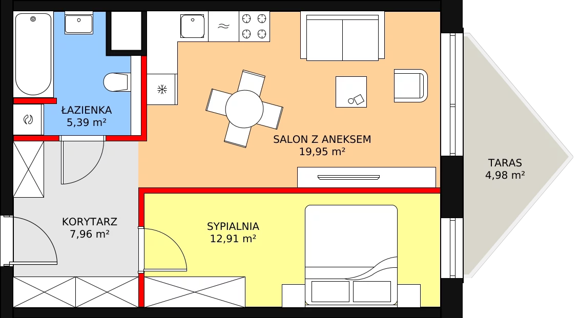 Apartament 47,19 m², piętro 4, oferta nr B/4/9, Ogrodowa 12, Poznań, Stare Miasto, Stare Miasto, ul. Ogrodowa 12