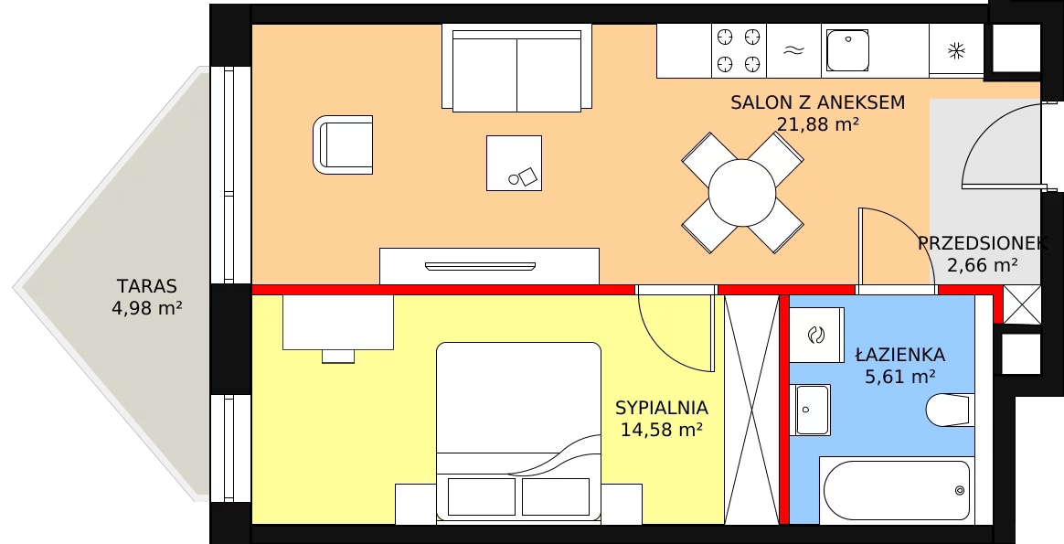 Apartament 45,40 m², piętro 5, oferta nr B/5/13, Ogrodowa 12, Poznań, Stare Miasto, Stare Miasto, ul. Ogrodowa 12