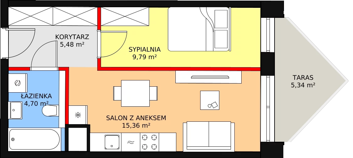 Mieszkanie 36,11 m², piętro 5, oferta nr B/5/7, Ogrodowa 12, Poznań, Stare Miasto, Stare Miasto, ul. Ogrodowa 12