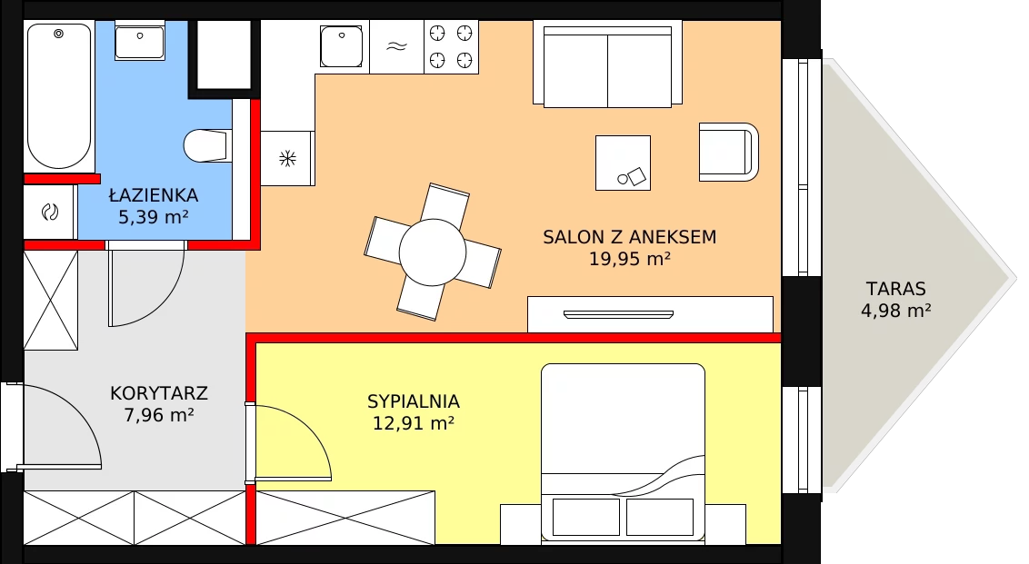 Apartament 47,19 m², piętro 5, oferta nr B/5/9, Ogrodowa 12, Poznań, Stare Miasto, Stare Miasto, ul. Ogrodowa 12