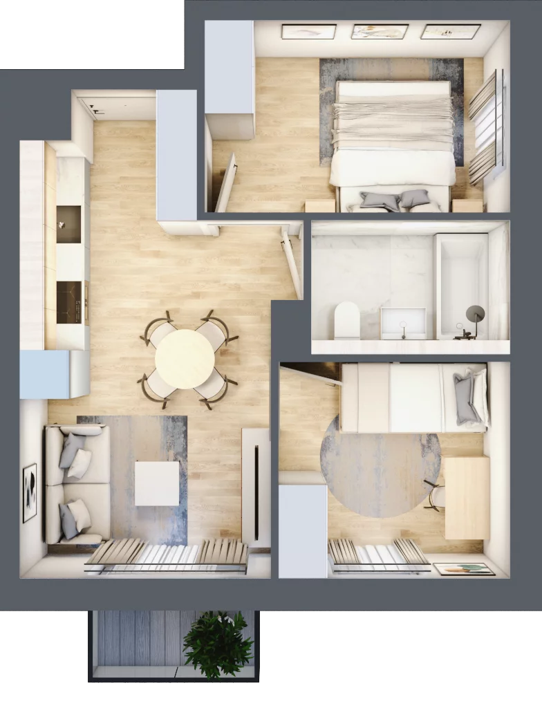 3 pokoje, mieszkanie 41,63 m², piętro 3, oferta nr D46, Osiedle Gwiazdowo, Gwiazdowo, ul. Mikołaja Kopernika