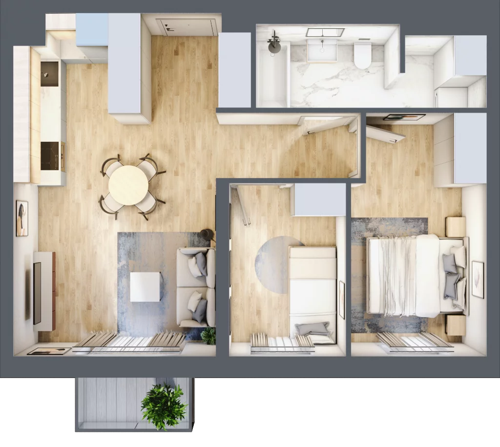 3 pokoje, mieszkanie 51,58 m², piętro 3, oferta nr F36, Osiedle Gwiazdowo, Gwiazdowo, ul. Mikołaja Kopernika