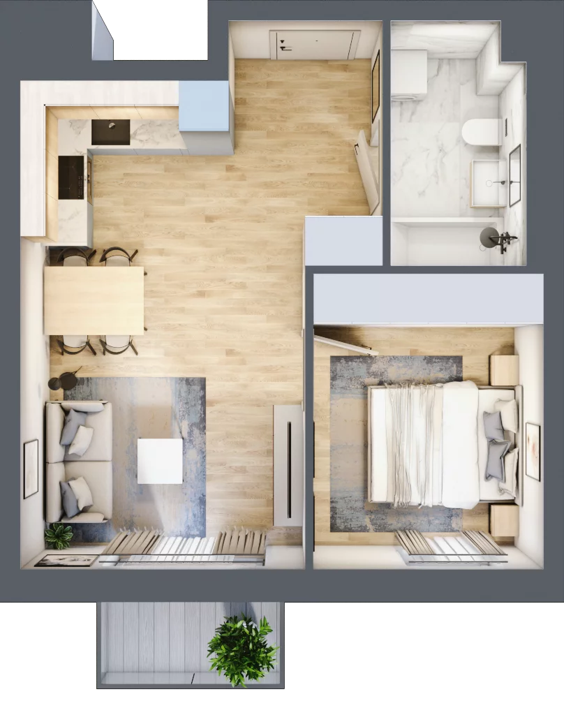 2 pokoje, mieszkanie 35,30 m², piętro 1, oferta nr F23, Osiedle Gwiazdowo, Gwiazdowo, ul. Mikołaja Kopernika