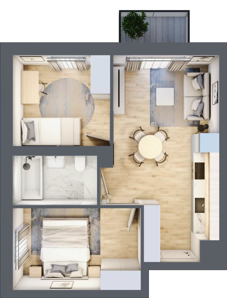 3 pokoje, mieszkanie 41,56 m², piętro 1, oferta nr G15, Osiedle Gwiazdowo, Gwiazdowo, ul. Mikołaja Kopernika
