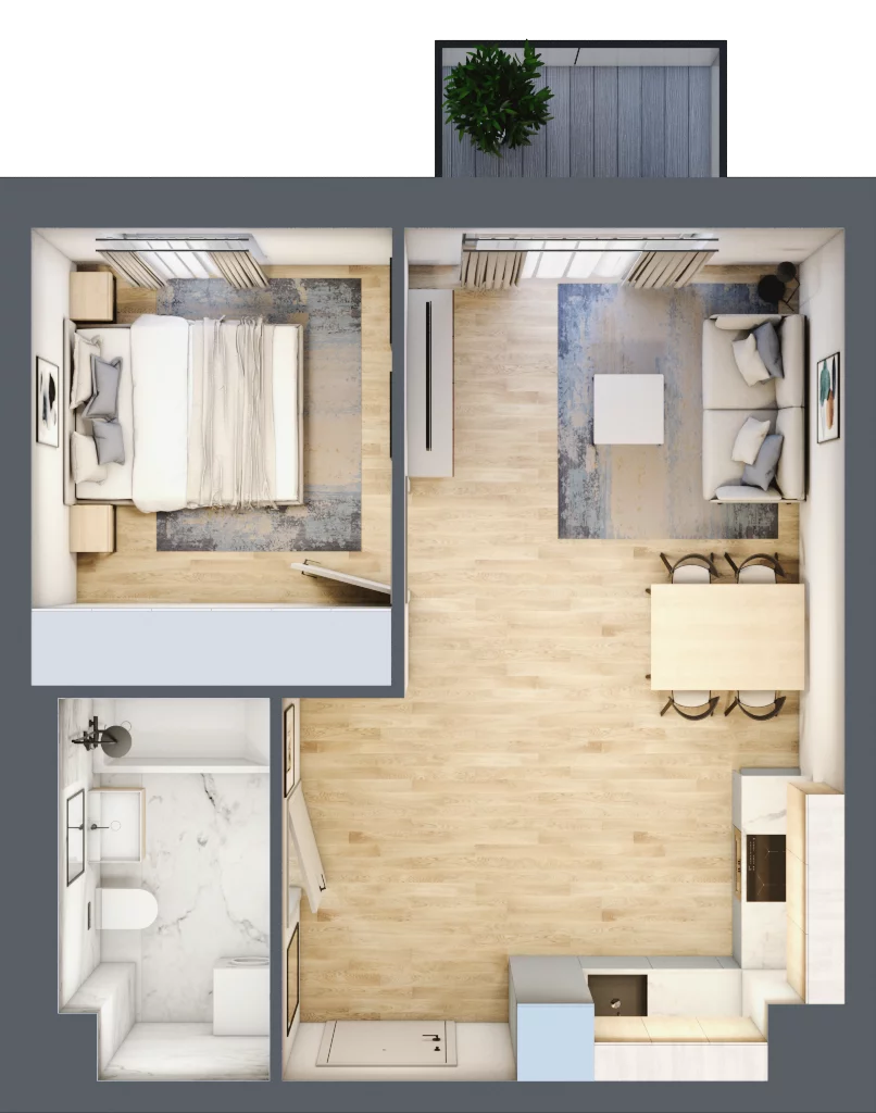 2 pokoje, mieszkanie 36,59 m², piętro 1, oferta nr G16, Osiedle Gwiazdowo, Gwiazdowo, ul. Mikołaja Kopernika