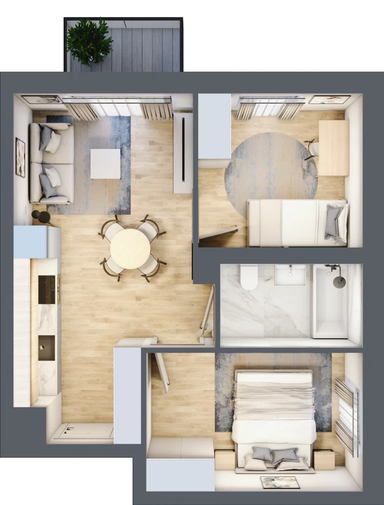 3 pokoje, mieszkanie 41,56 m², piętro 3, oferta nr G45, Osiedle Gwiazdowo, Gwiazdowo, ul. Mikołaja Kopernika