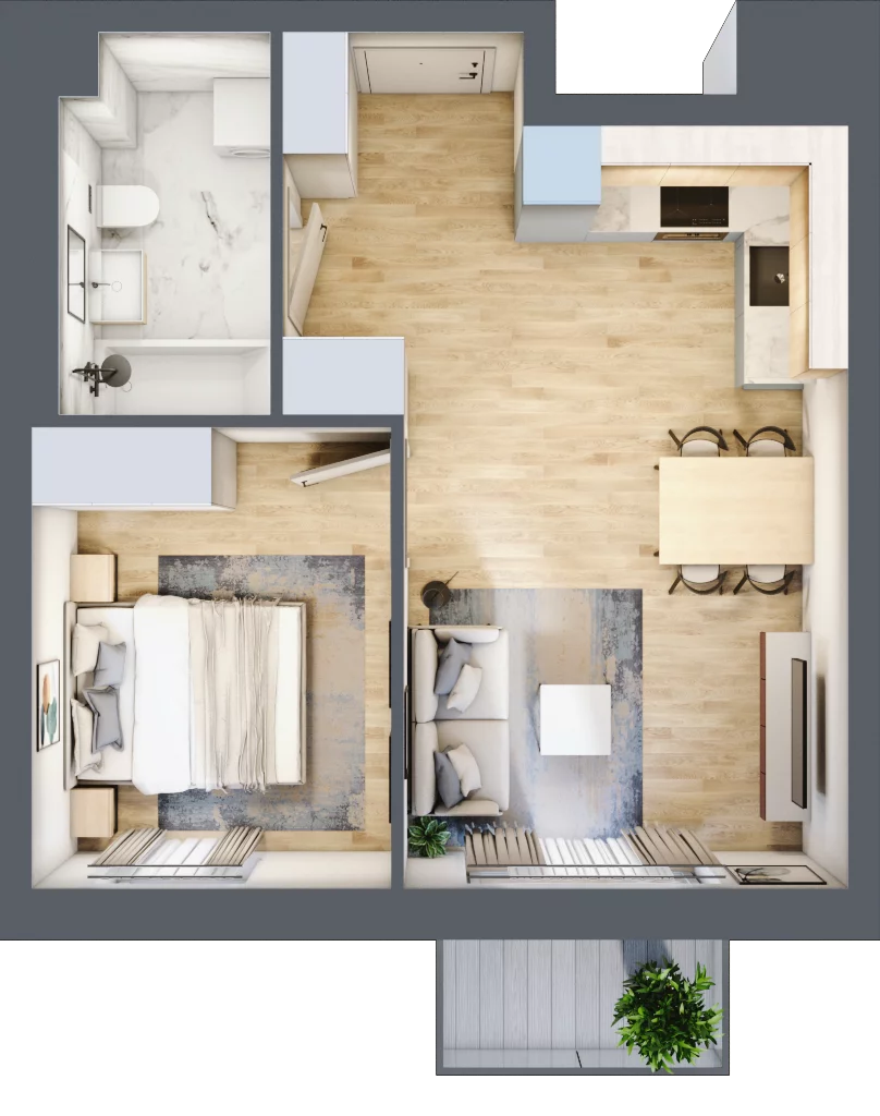 2 pokoje, mieszkanie 35,29 m², piętro 1, oferta nr G13, Osiedle Gwiazdowo, Gwiazdowo, ul. Mikołaja Kopernika