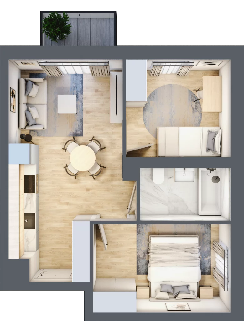 3 pokoje, mieszkanie 41,56 m², piętro 1, oferta nr G21, Osiedle Gwiazdowo, Gwiazdowo, ul. Mikołaja Kopernika